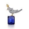 Brooch in Gold and Platinum with a Tanzanite__yythk - Image 3